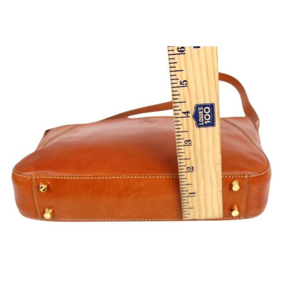 Monsac SMOOTH TAN BROWN GENUINE LEATHER ZIP TOP SHOULDER BAG HANDBAG HOBO PURSE - Picture 12 of 15